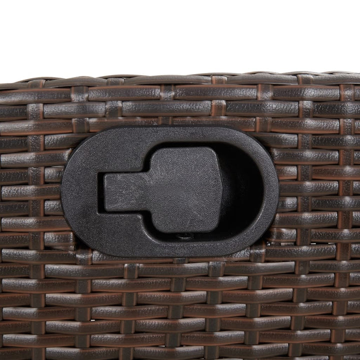 Ensemble À Manger De Jardin 5 Pcs Et Coussins Marron Poly Rotin