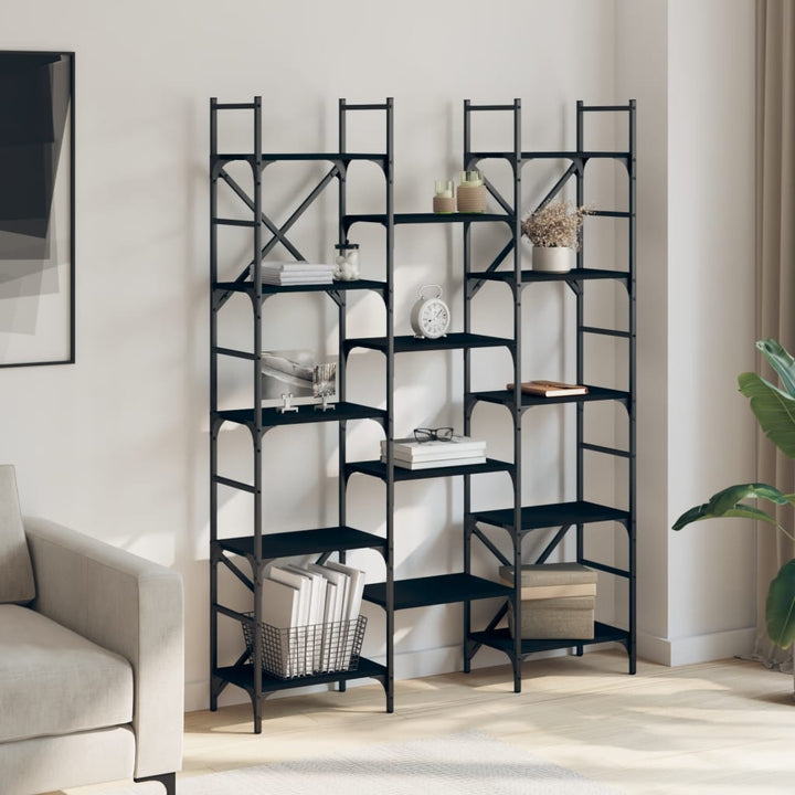 Bibliothèque 127,5X28,5X172,5 Cm Bois D'ingénierie Noir