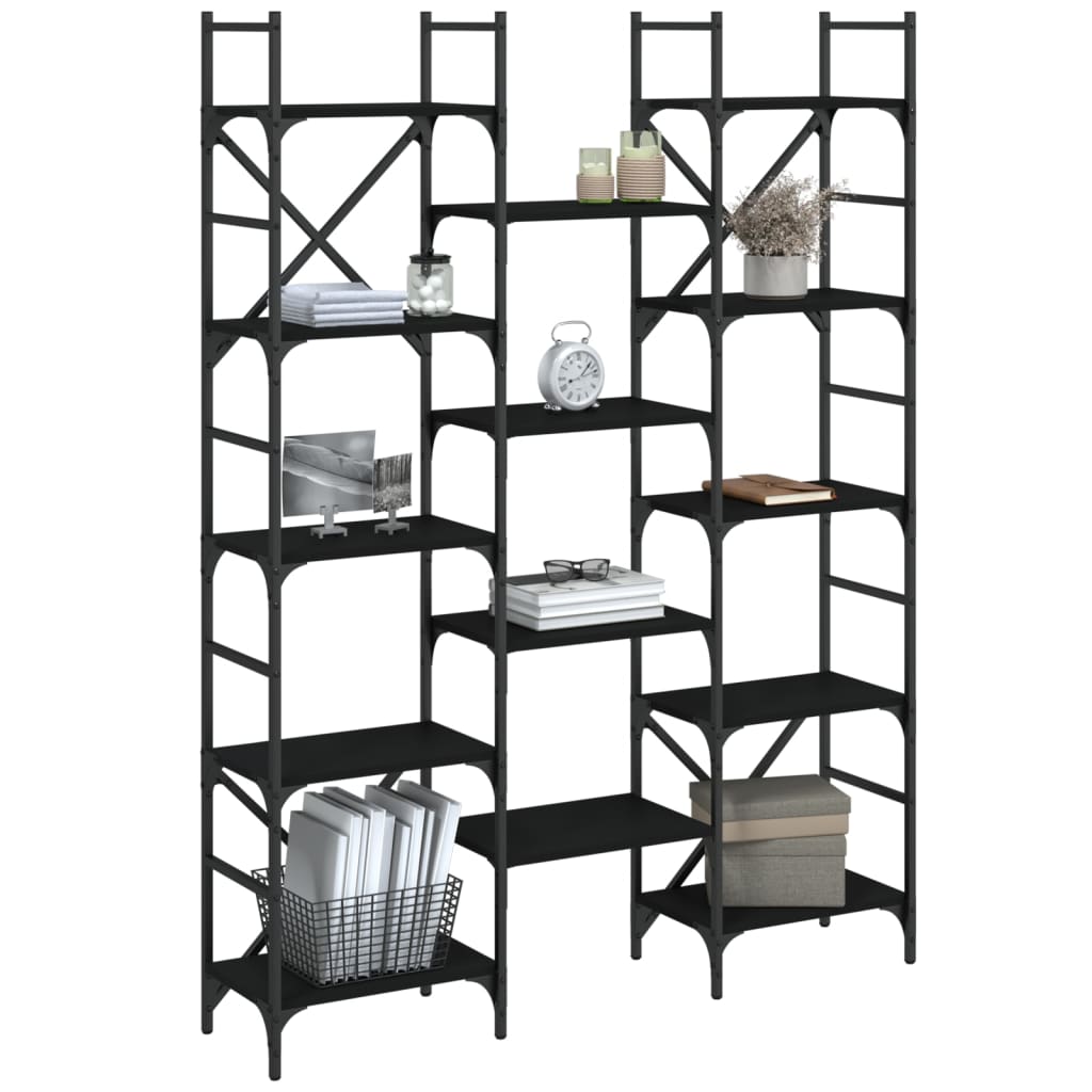 Bibliothèque 127,5X28,5X172,5 Cm Bois D'ingénierie Noir