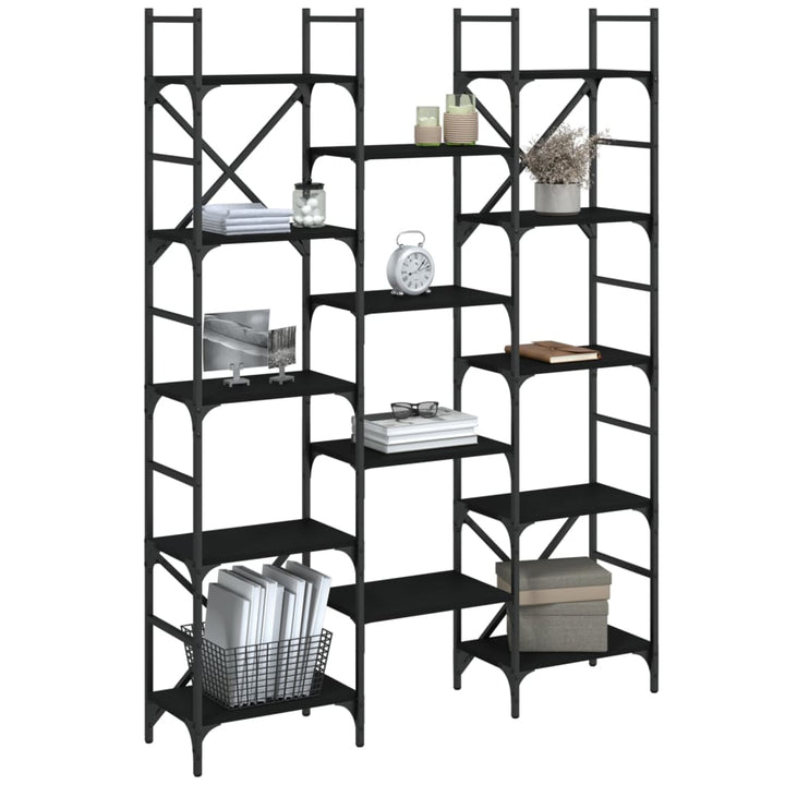 Bibliothèque 127,5X28,5X172,5 Cm Bois D'ingénierie Noir