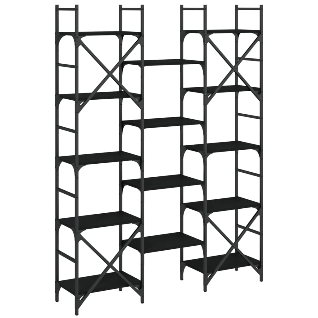 Bibliothèque 127,5X28,5X172,5 Cm Bois D'ingénierie Noir