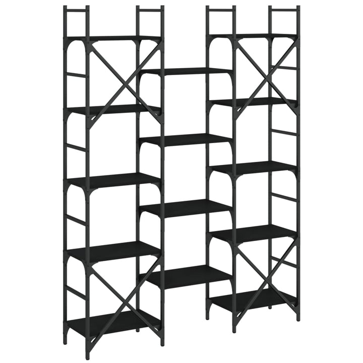 Bibliothèque 127,5X28,5X172,5 Cm Bois D'ingénierie Noir
