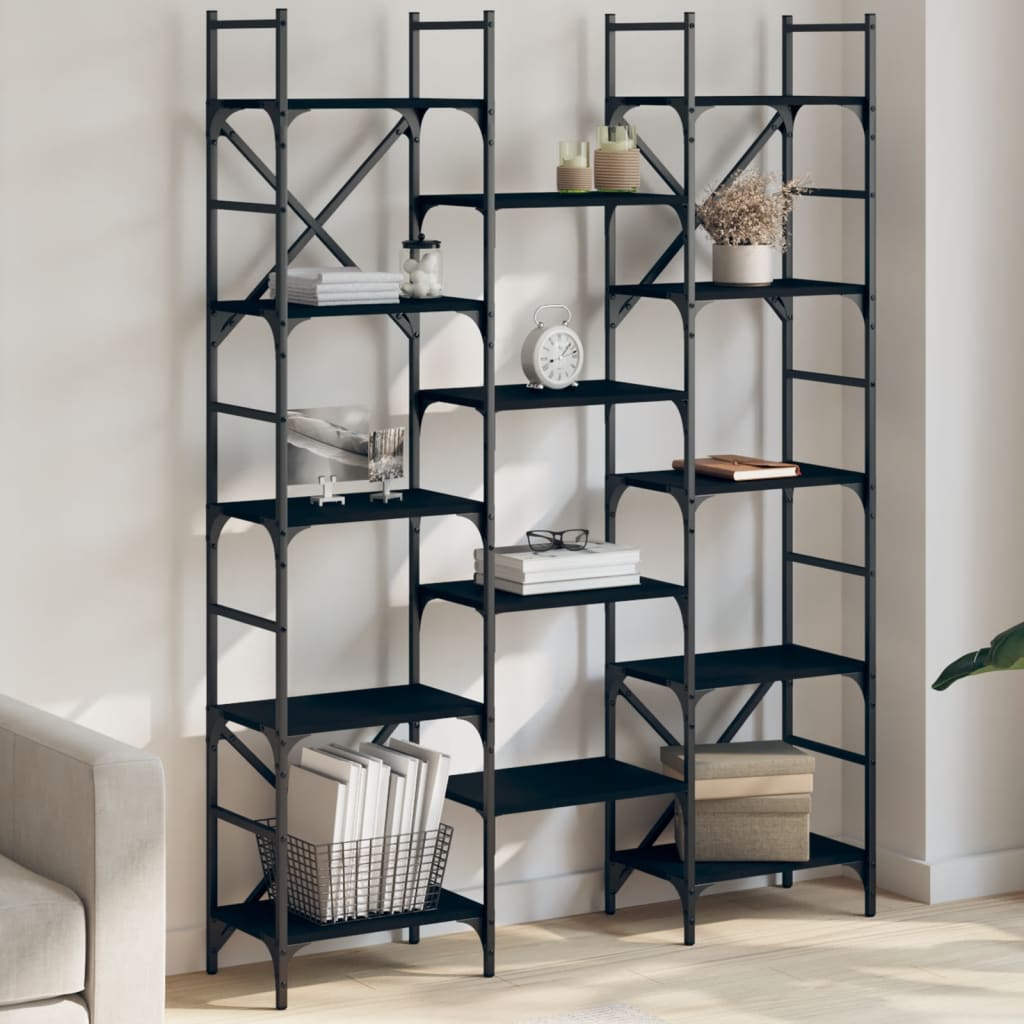 Bibliothèque 127,5X28,5X172,5 Cm Bois D'ingénierie Noir