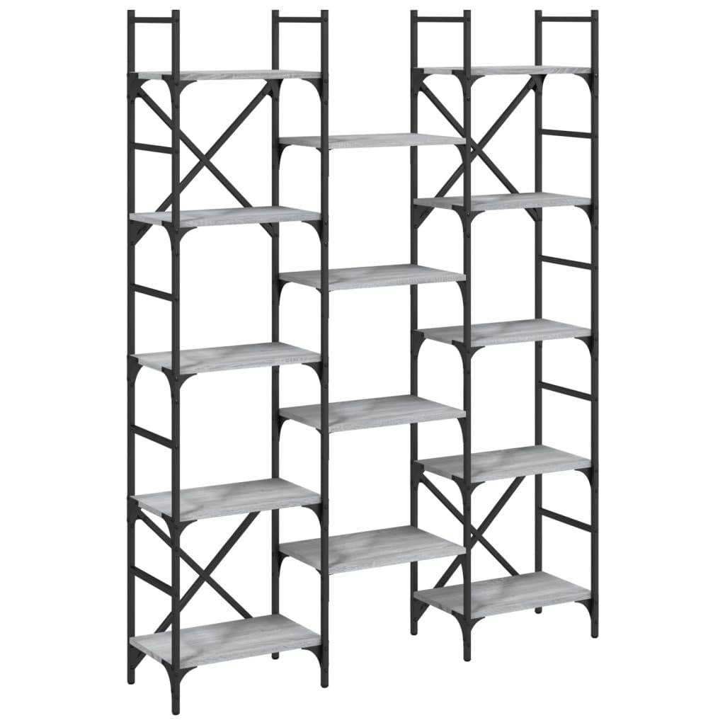 Bibliothèque 127,5X28,5X172,5 Cm Bois D'ingénierie Sonoma Gris