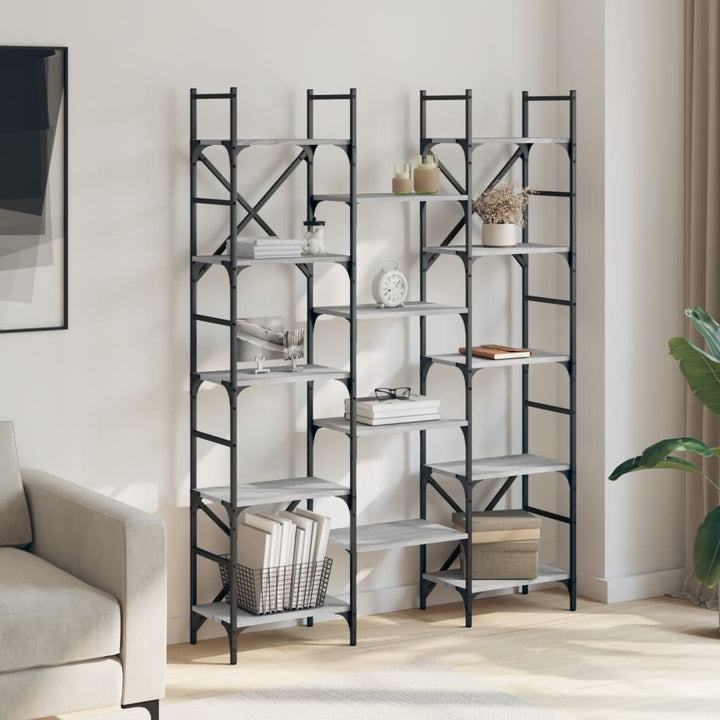 Bibliothèque 127,5X28,5X172,5 Cm Bois D'ingénierie Sonoma Gris