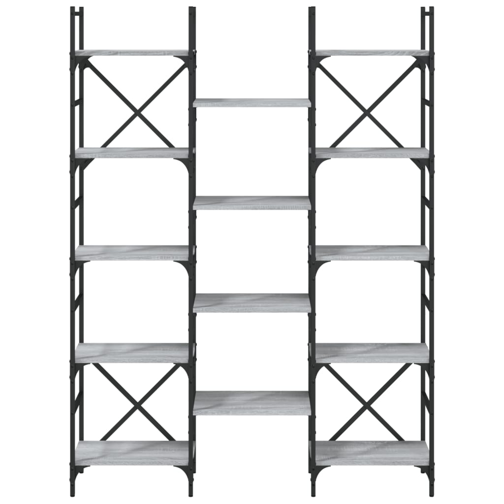 Bibliothèque 127,5X28,5X172,5 Cm Bois D'ingénierie Sonoma Gris
