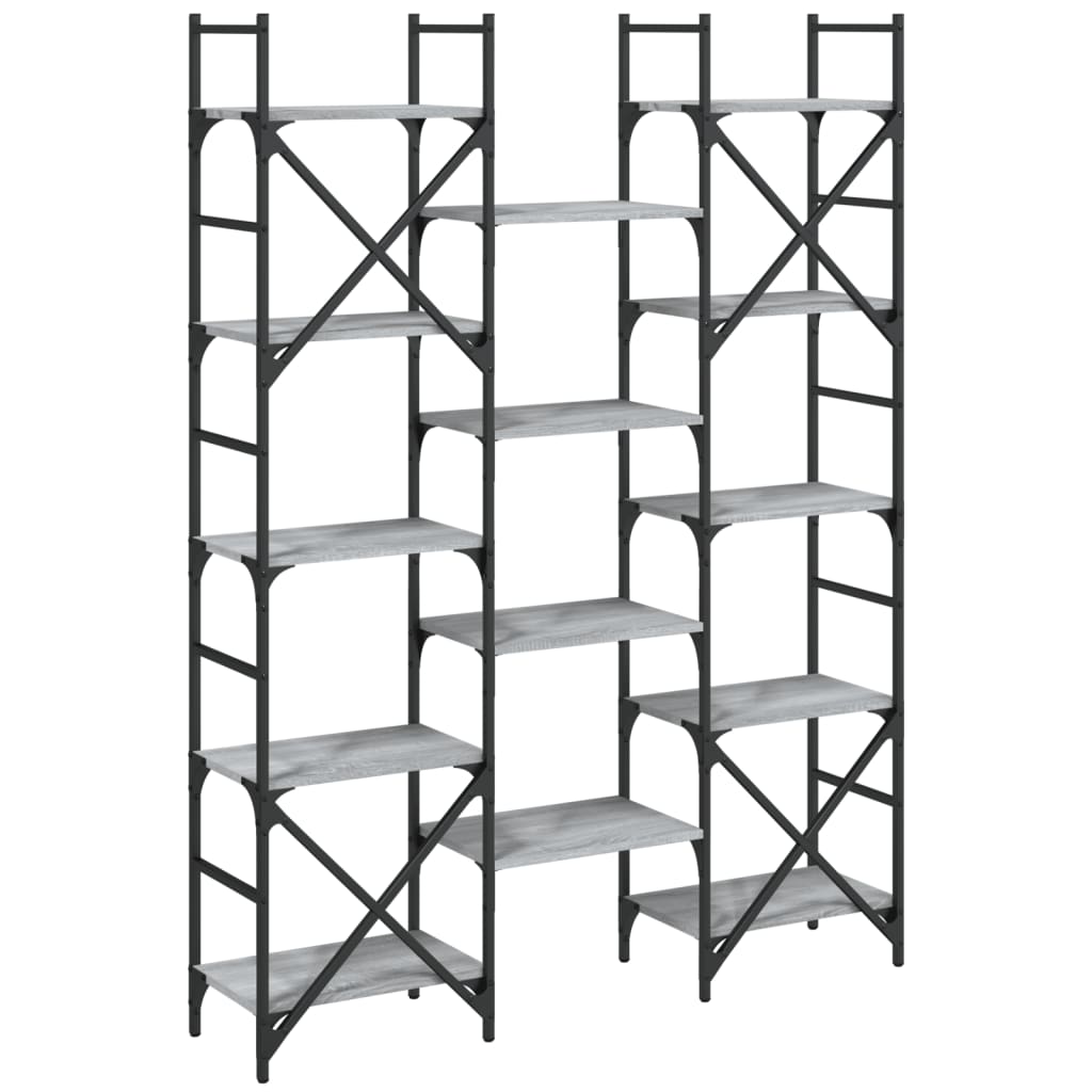Bibliothèque 127,5X28,5X172,5 Cm Bois D'ingénierie Sonoma Gris