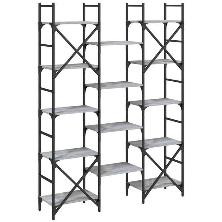 Bibliothèque 127,5X28,5X172,5 Cm Bois D'ingénierie Sonoma Gris