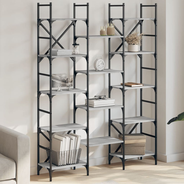 Bibliothèque 127,5X28,5X172,5 Cm Bois D'ingénierie Sonoma Gris