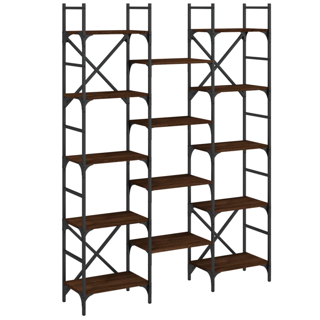 Bibliothèque 127,5X28,5X172,5 Cm Bois D'ingénierie Chêne Marron