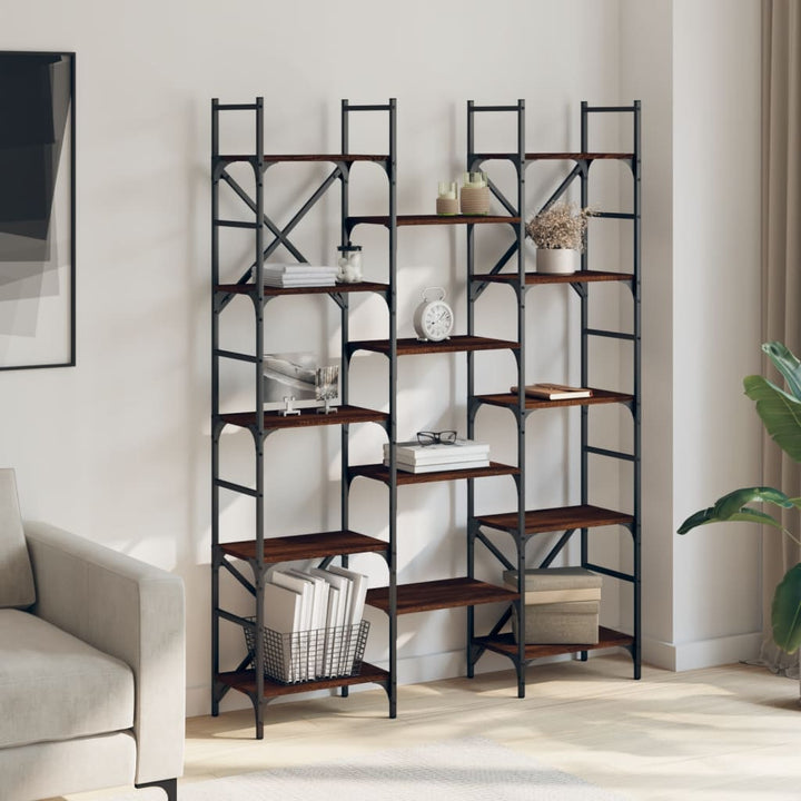 Bibliothèque 127,5X28,5X172,5 Cm Bois D'ingénierie Chêne Marron