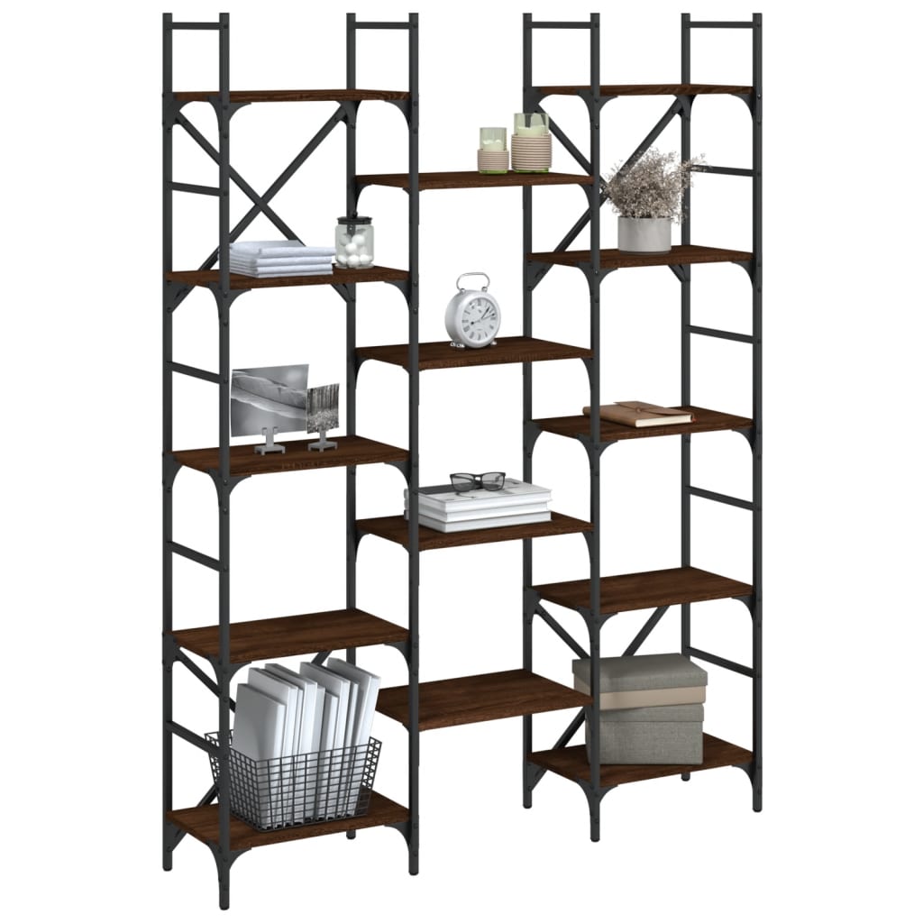 Bibliothèque 127,5X28,5X172,5 Cm Bois D'ingénierie Chêne Marron