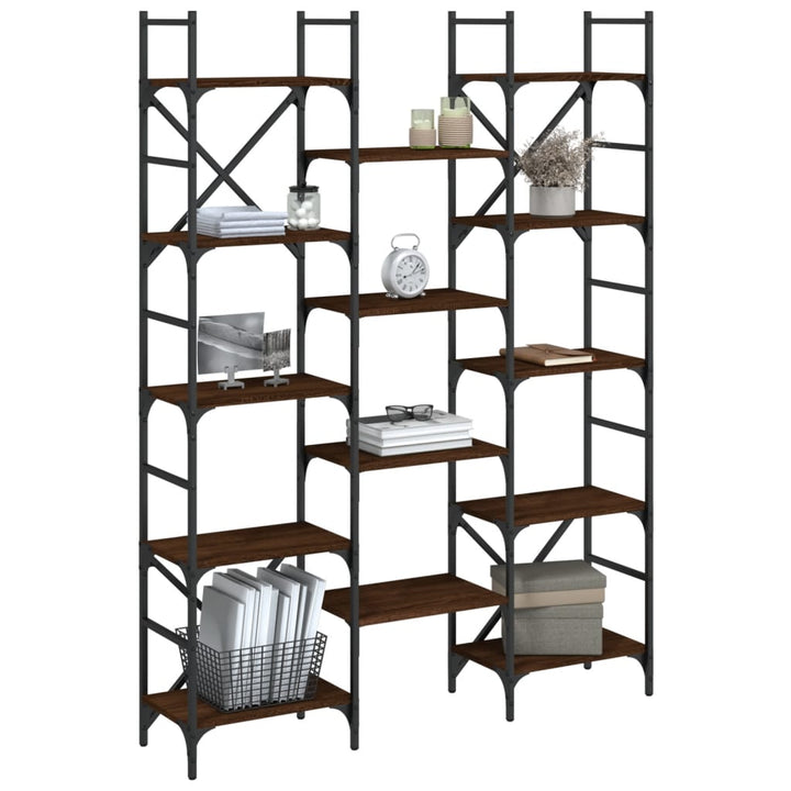 Bibliothèque 127,5X28,5X172,5 Cm Bois D'ingénierie Chêne Marron