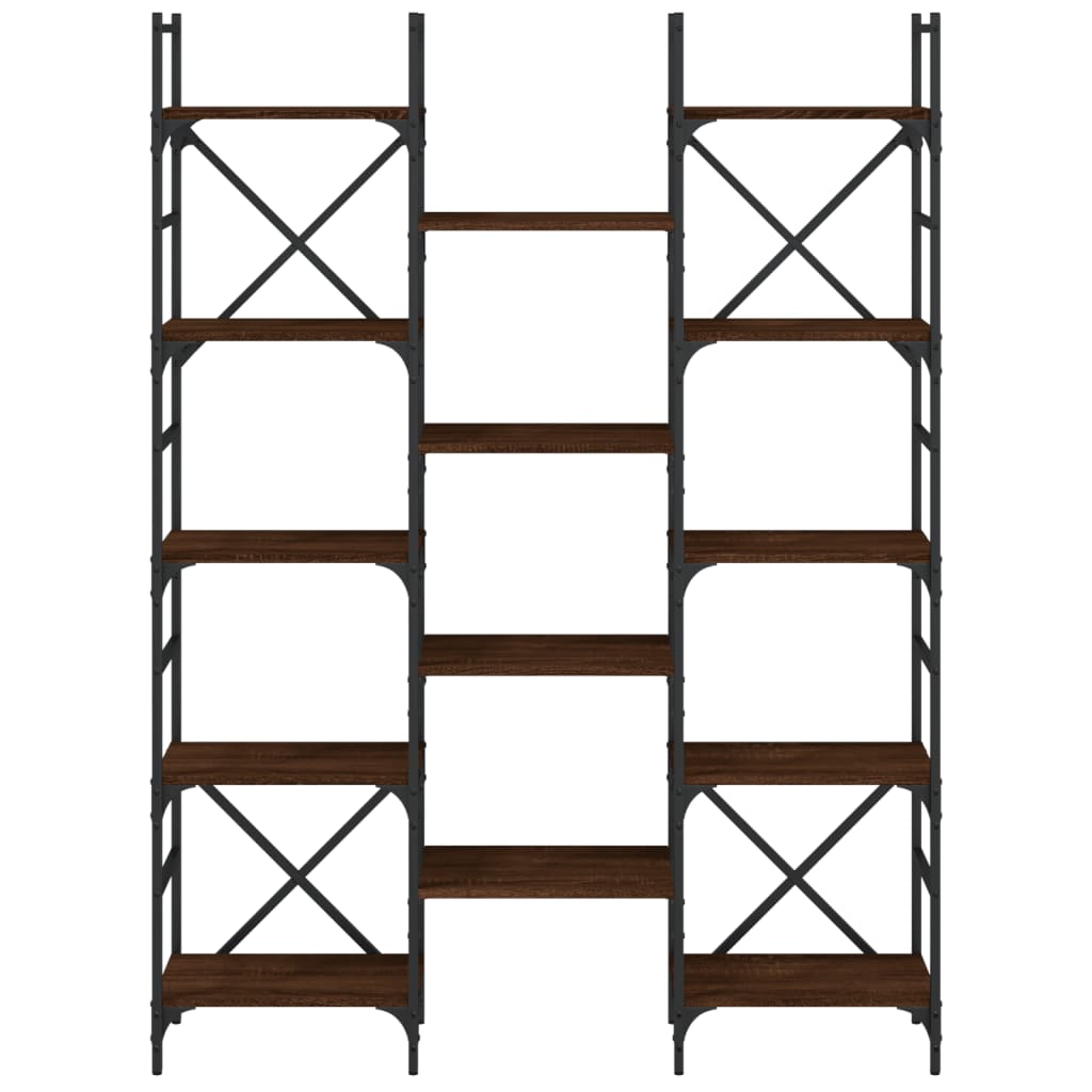 Bibliothèque 127,5X28,5X172,5 Cm Bois D'ingénierie Chêne Marron