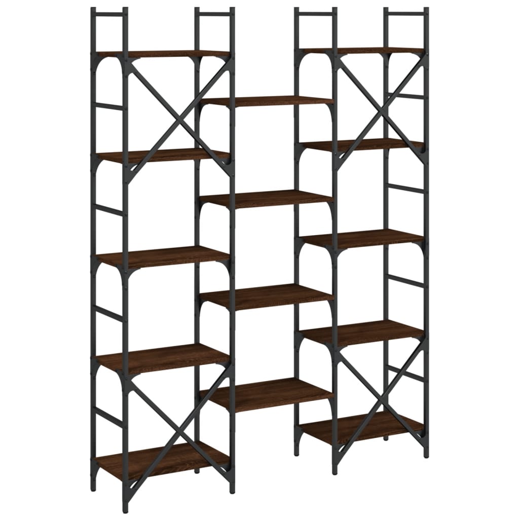 Bibliothèque 127,5X28,5X172,5 Cm Bois D'ingénierie Chêne Marron