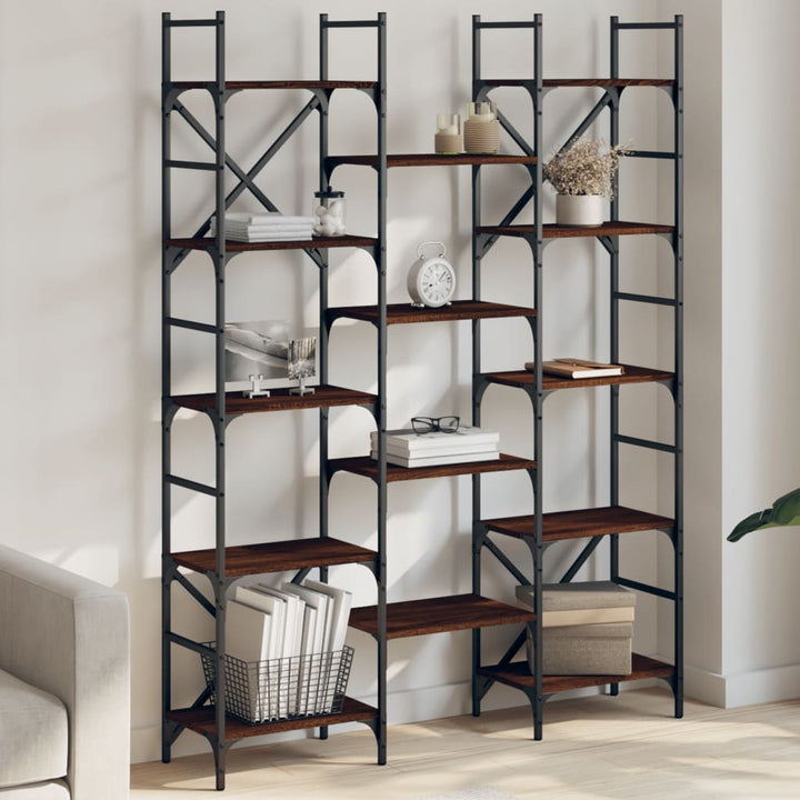 Bibliothèque 127,5X28,5X172,5 Cm Bois D'ingénierie Chêne Marron