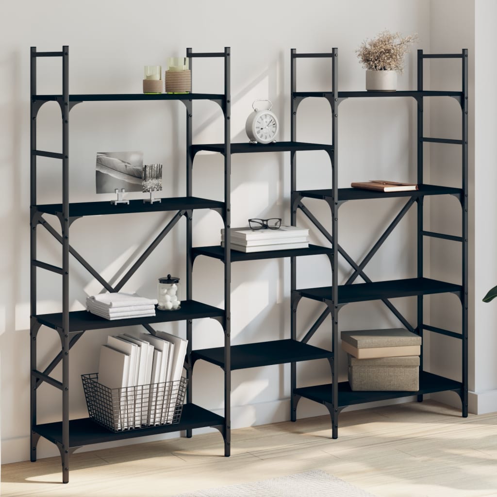 Bibliothèque 127,5X28,5X172,5 Cm Bois D'ingénierie Noir