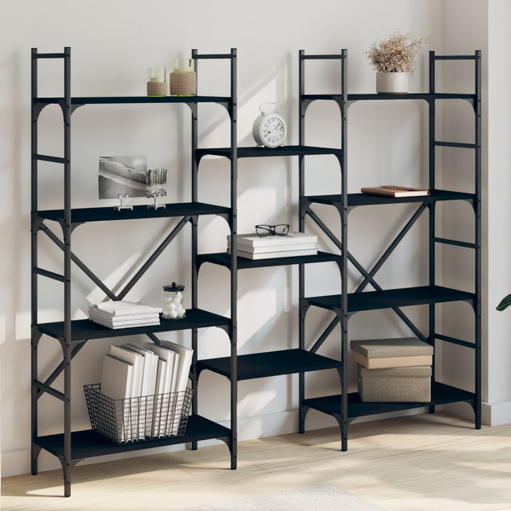 Bibliothèque 127,5X28,5X172,5 Cm Bois D'ingénierie Noir