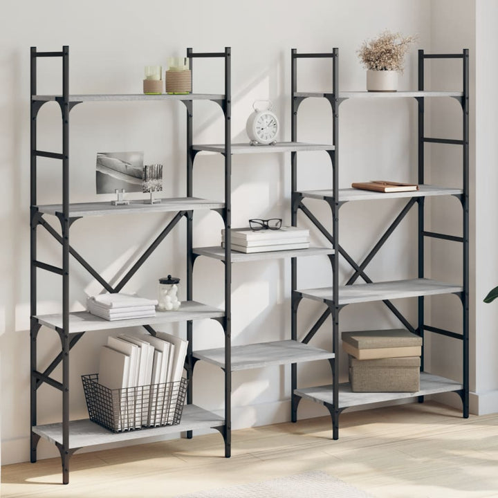 Bibliothèque 127,5X28,5X172,5 Cm Bois D'ingénierie Sonoma Gris