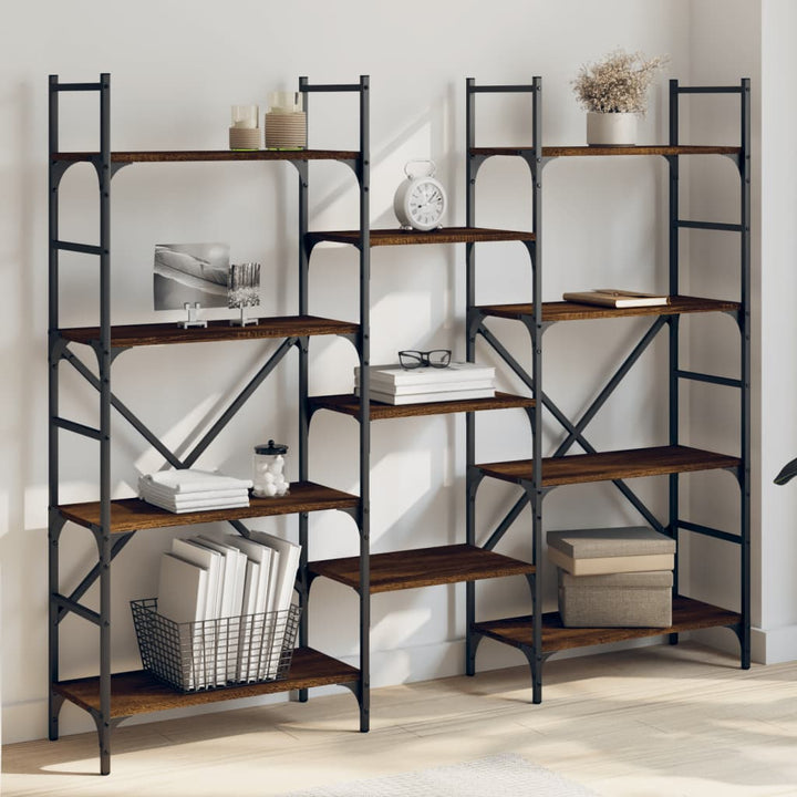 Bibliothèque 127,5X28,5X172,5 Cm Bois D'ingénierie Chêne Marron