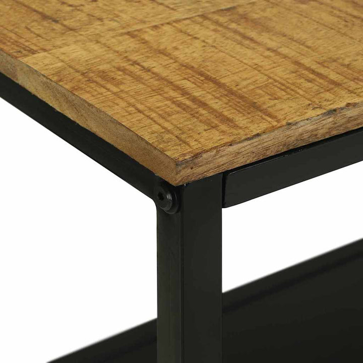 Bibliothèque 70X35X110 Cm En Bois Massif Mangue Brut