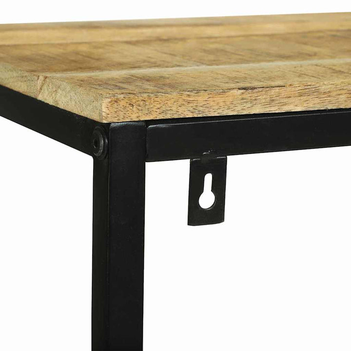Bibliothèque 70X35X110 Cm En Bois Massif Mangue Brut