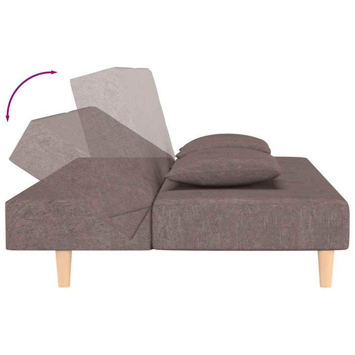 Canapé-Lit À 2 Places Avec Deux Oreillers Tissu