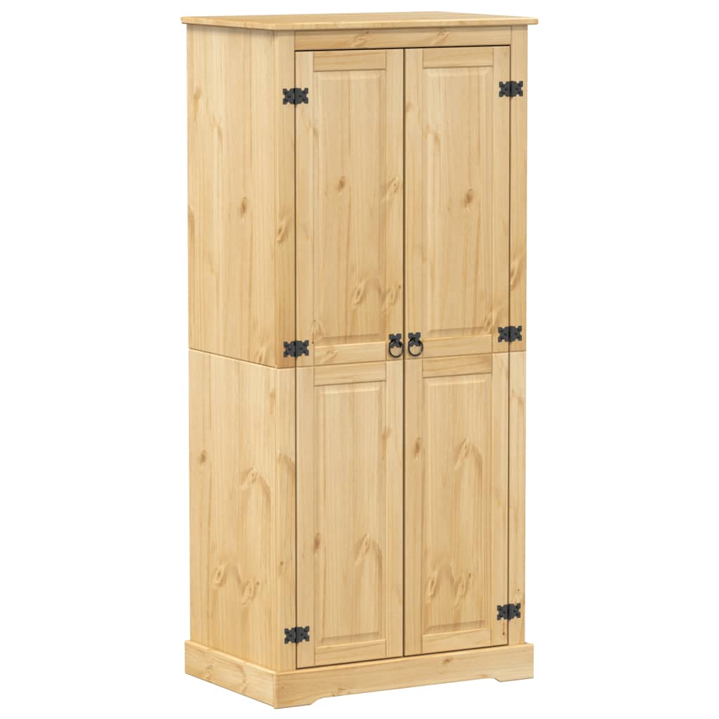 Garde-Robe Corona 76X50X170 Cm Bois De Pin Massif Bleu Foncé