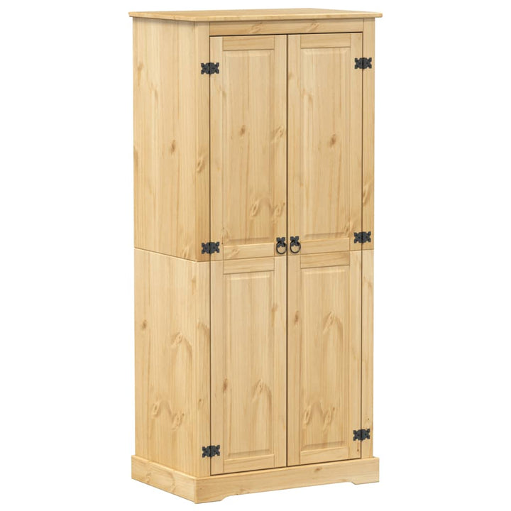 Garde-Robe Corona 76X50X170 Cm Bois De Pin Massif Bleu Foncé