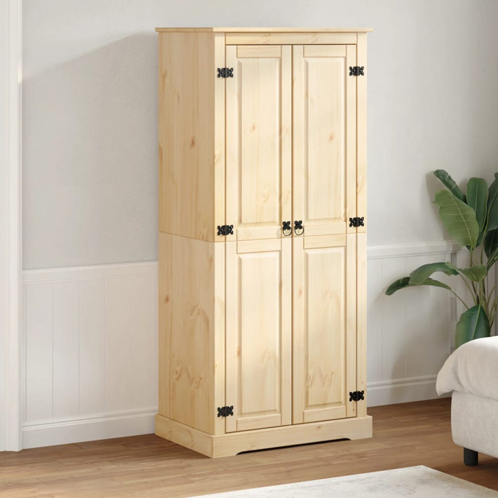 Garde-Robe Corona 76X50X170 Cm Bois De Pin Massif Bleu Foncé