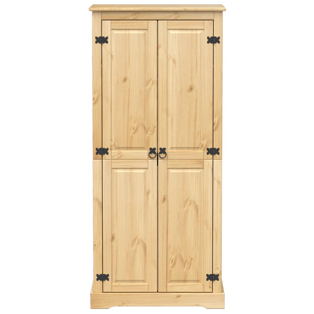 Garde-Robe Corona 76X50X170 Cm Bois De Pin Massif Bleu Foncé