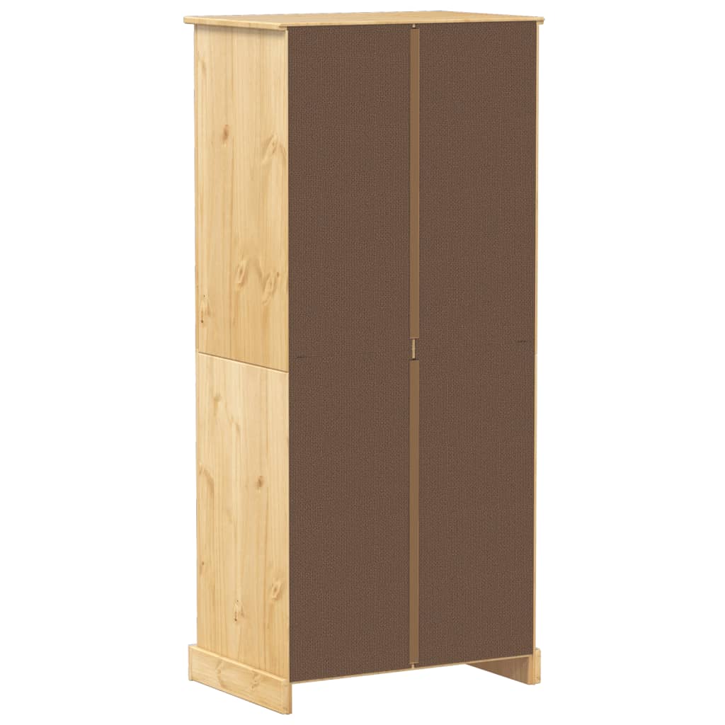 Garde-Robe Corona 76X50X170 Cm Bois De Pin Massif Bleu Foncé