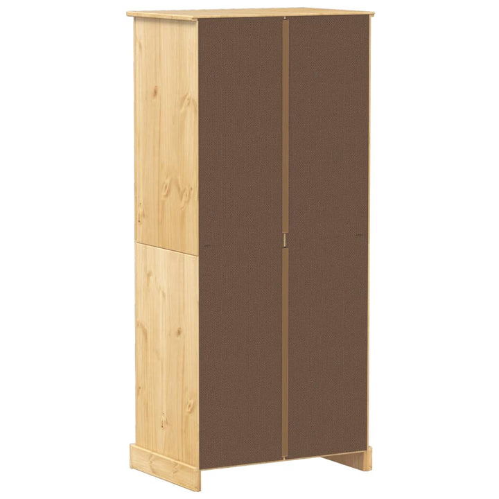 Garde-Robe Corona 76X50X170 Cm Bois De Pin Massif Bleu Foncé