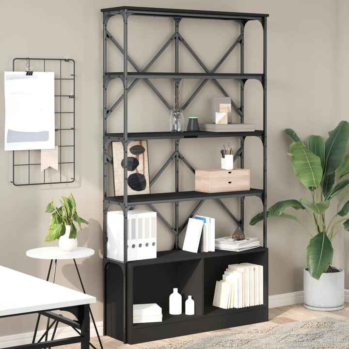 Bibliothèque 100X26X180 Cm Bois Ingénierie Et Métal