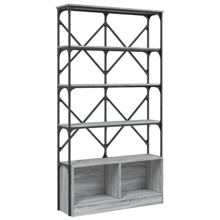 Bibliothèque 100X26X180 Cm Bois Ingénierie Et Métal