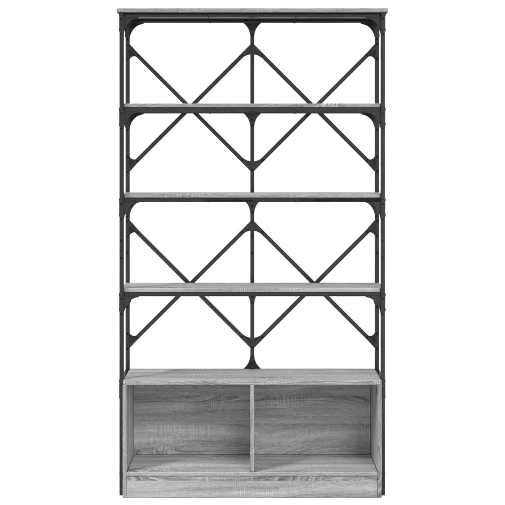 Bibliothèque 100X26X180 Cm Bois Ingénierie Et Métal