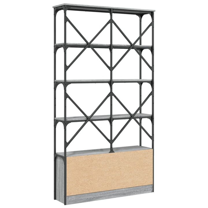 Bibliothèque 100X26X180 Cm Bois Ingénierie Et Métal