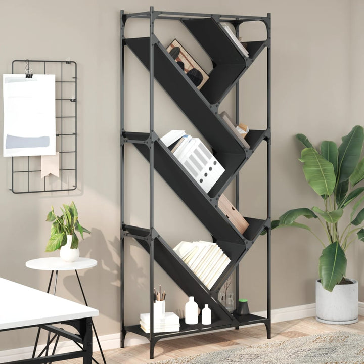 Bibliothèque 79X30X180 Cm Bois D'ingénierie Et Métal