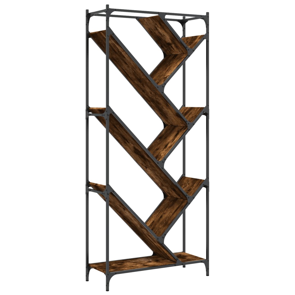 Bibliothèque 79X30X180 Cm Bois D'ingénierie Et Métal