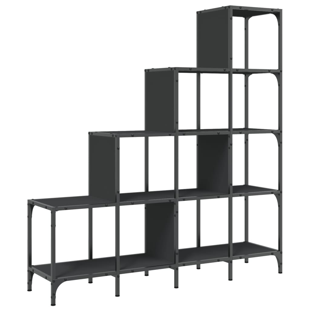 Bibliothèque 122X30X Bois D'ingénierie Et Métal Noir