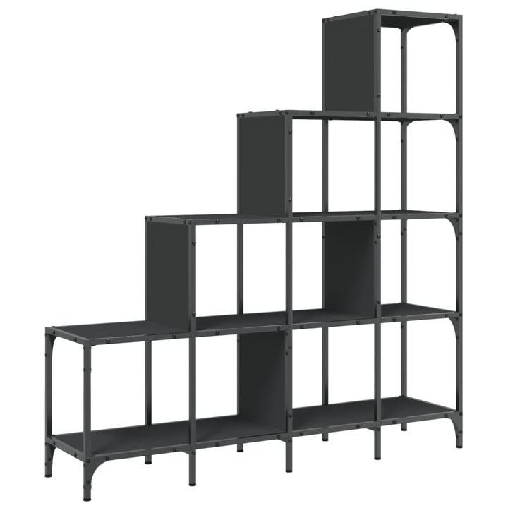 Bibliothèque 122X30X Bois D'ingénierie Et Métal Noir