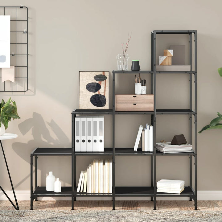 Bibliothèque 122X30X Bois D'ingénierie Et Métal Noir