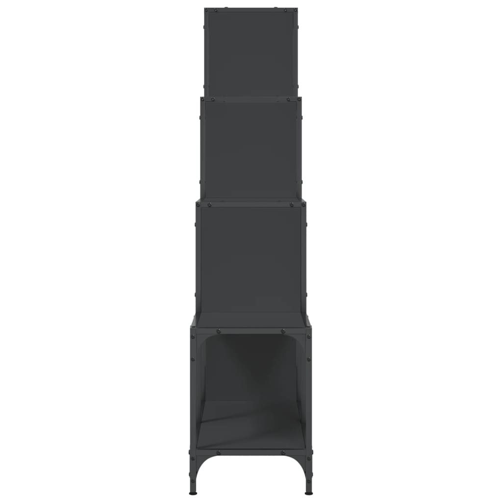 Bibliothèque 122X30X Bois D'ingénierie Et Métal Noir