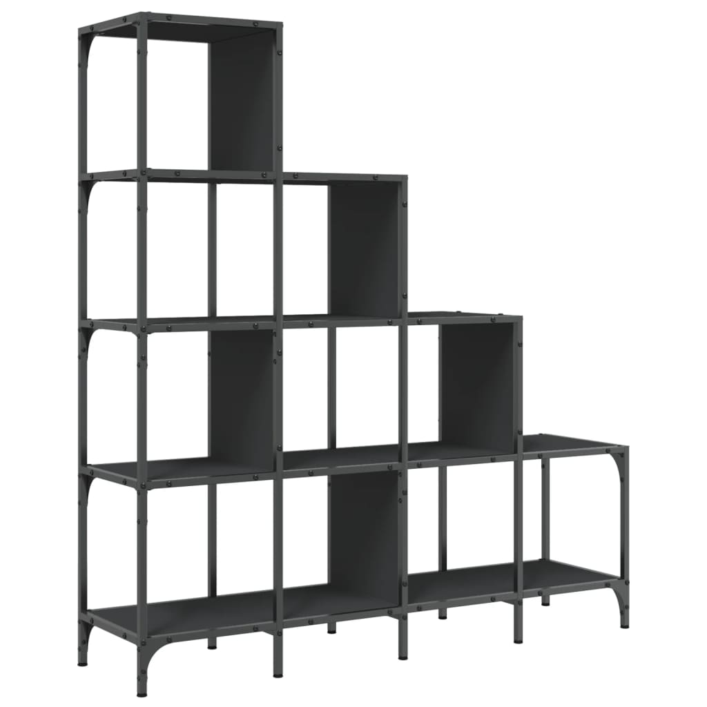 Bibliothèque 122X30X Bois D'ingénierie Et Métal Noir