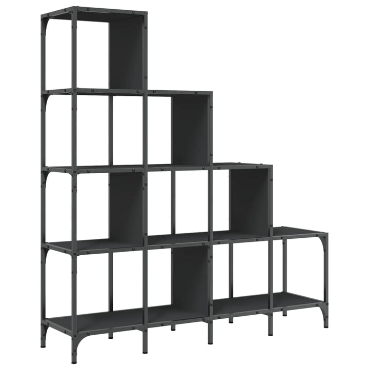 Bibliothèque 122X30X Bois D'ingénierie Et Métal Noir