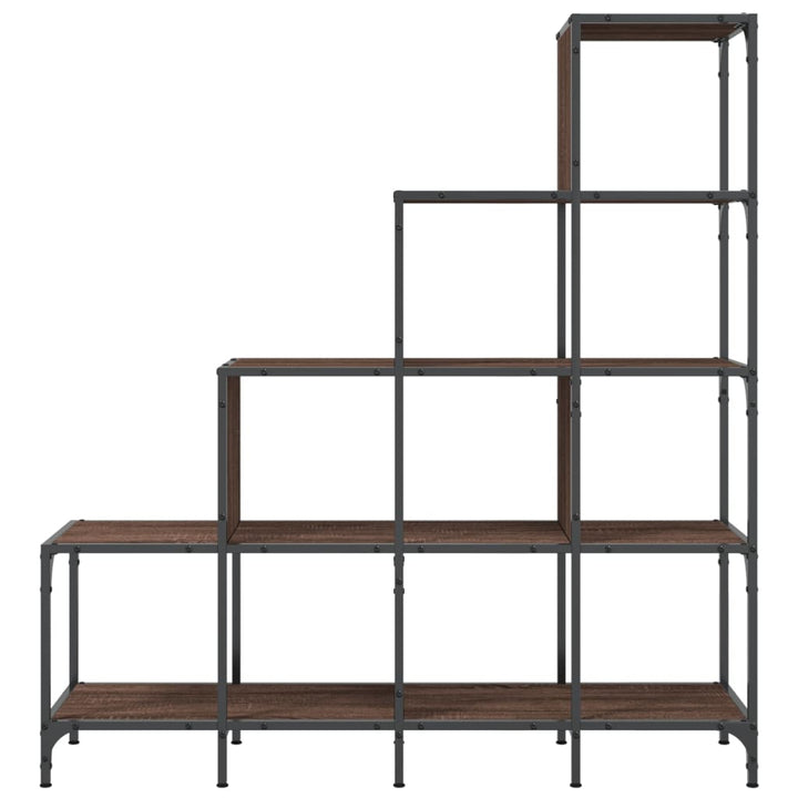 Bibliothèque 122X30X132Cm Bois Ingénierie Et Métal Chêne Marron