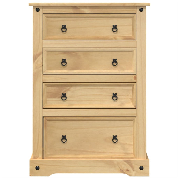 Commode Corona 80X43X114 Cm Bois Massif De Pin Marron