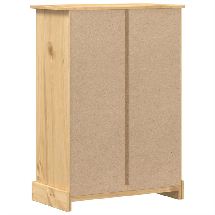 Commode Corona 80X43X114 Cm Bois Massif De Pin Marron
