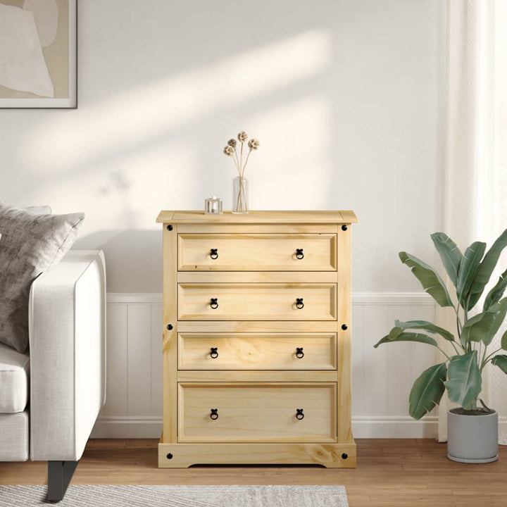 Commode Corona 92X48X120 Cm Bois Massif De Pin