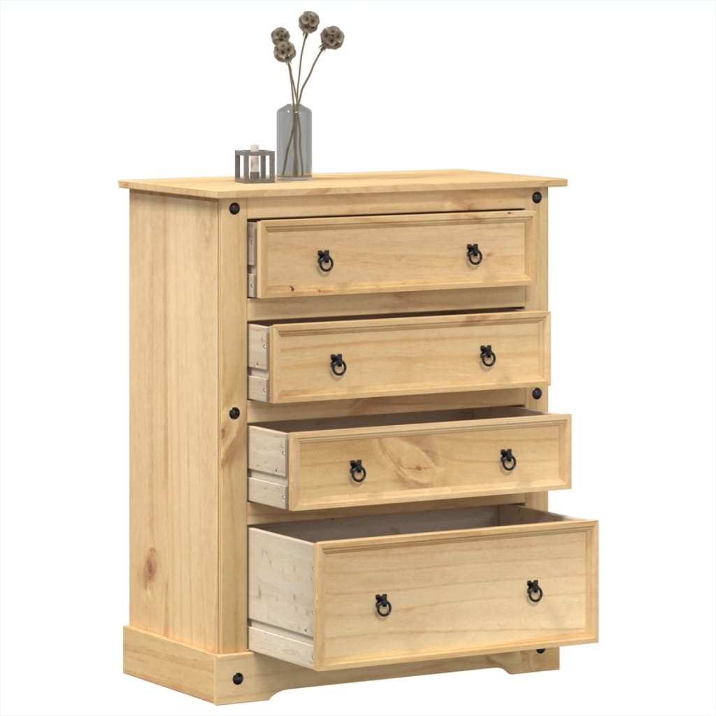 Commode Corona 92X48X120 Cm Bois Massif De Pin